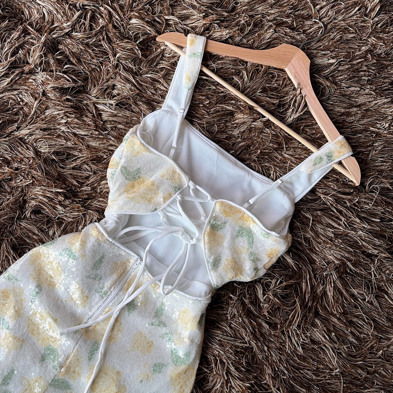 Vestido flores lentejuelas