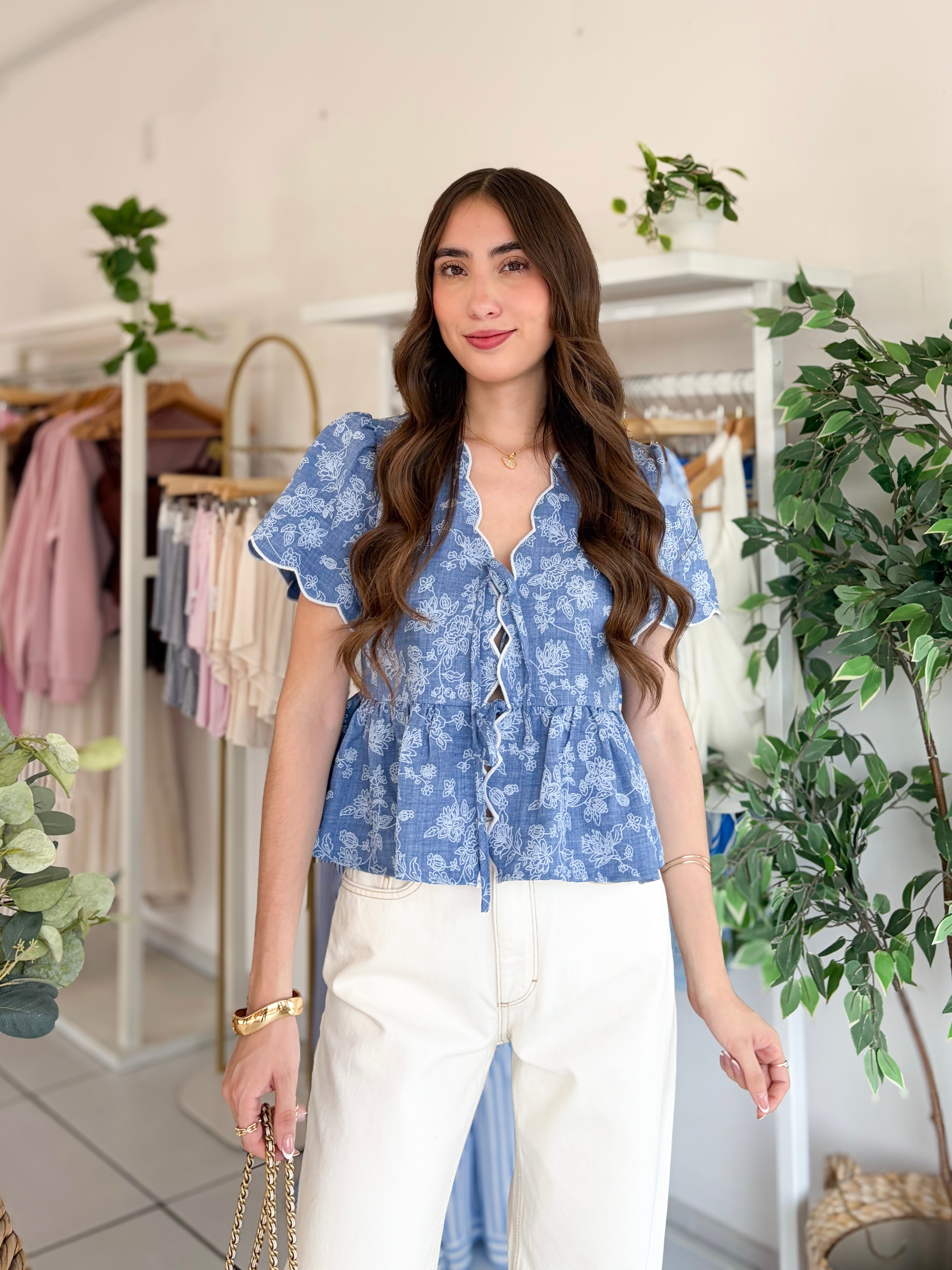 Blusa tiras amarre