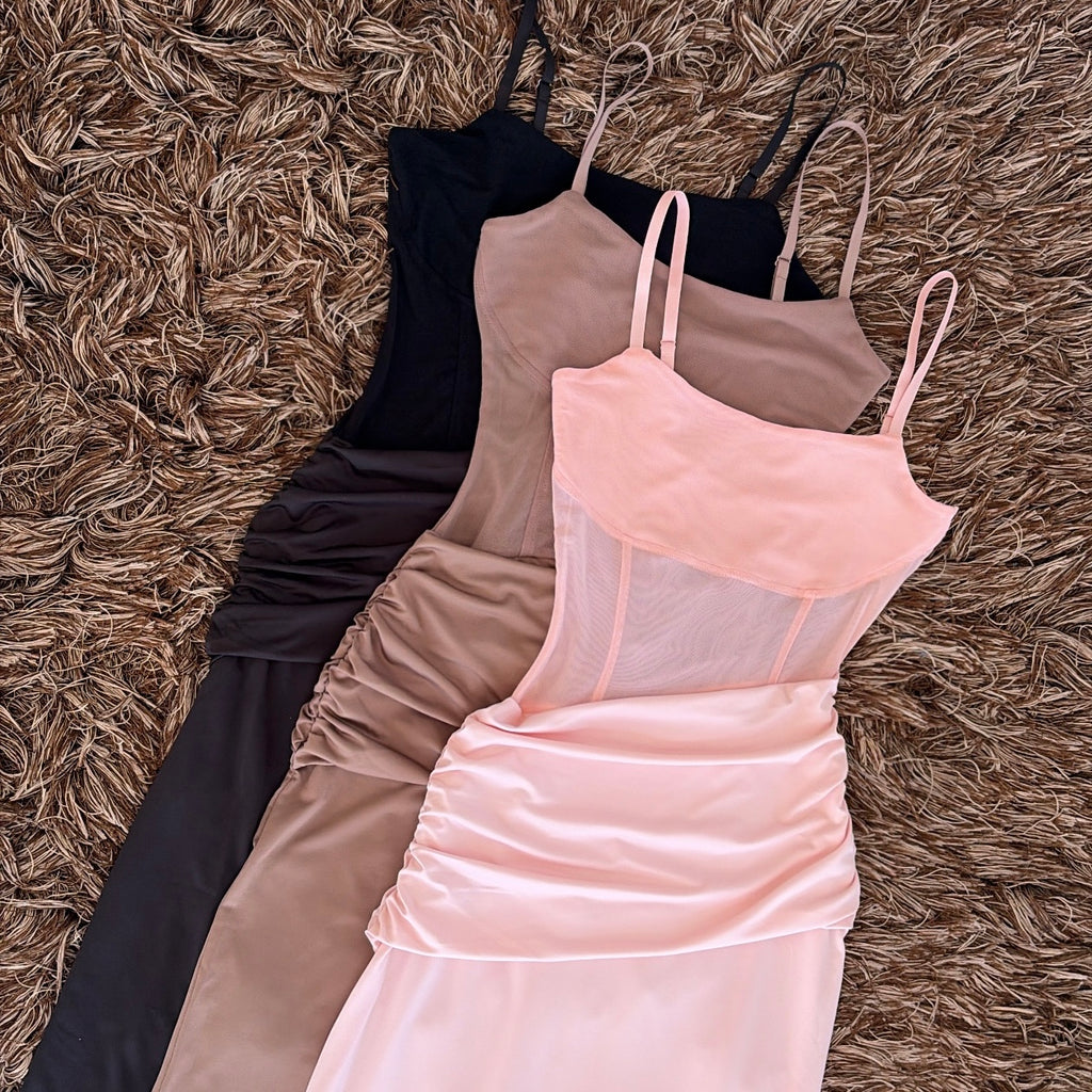 Vestido cintura corrugada