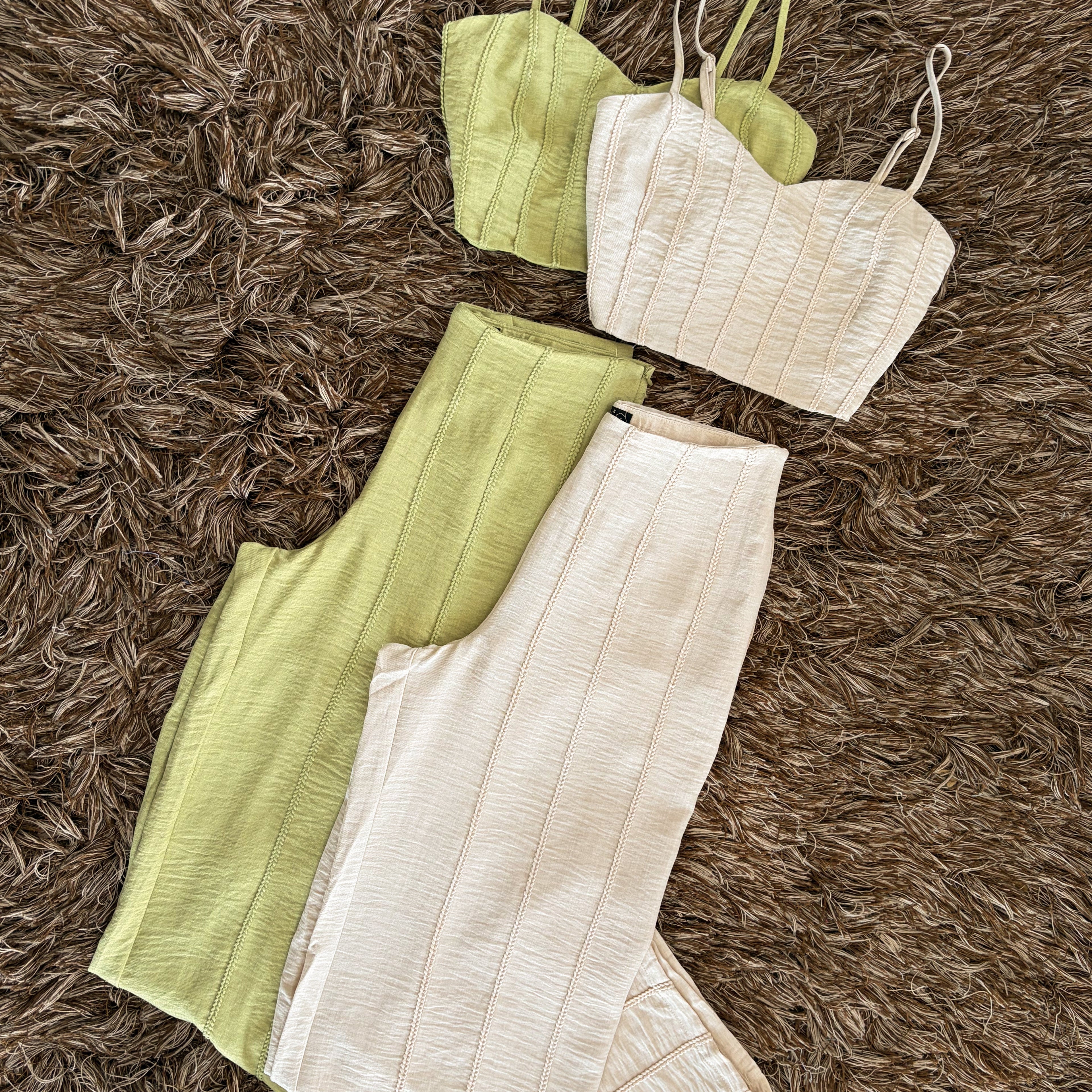 Set tipo lino con tejido