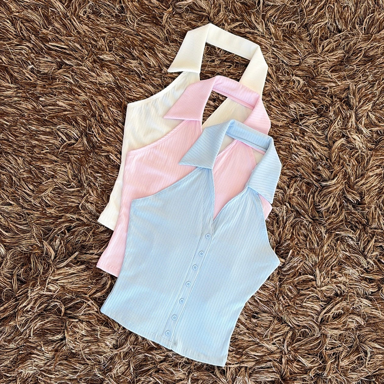 Blusa halter botones