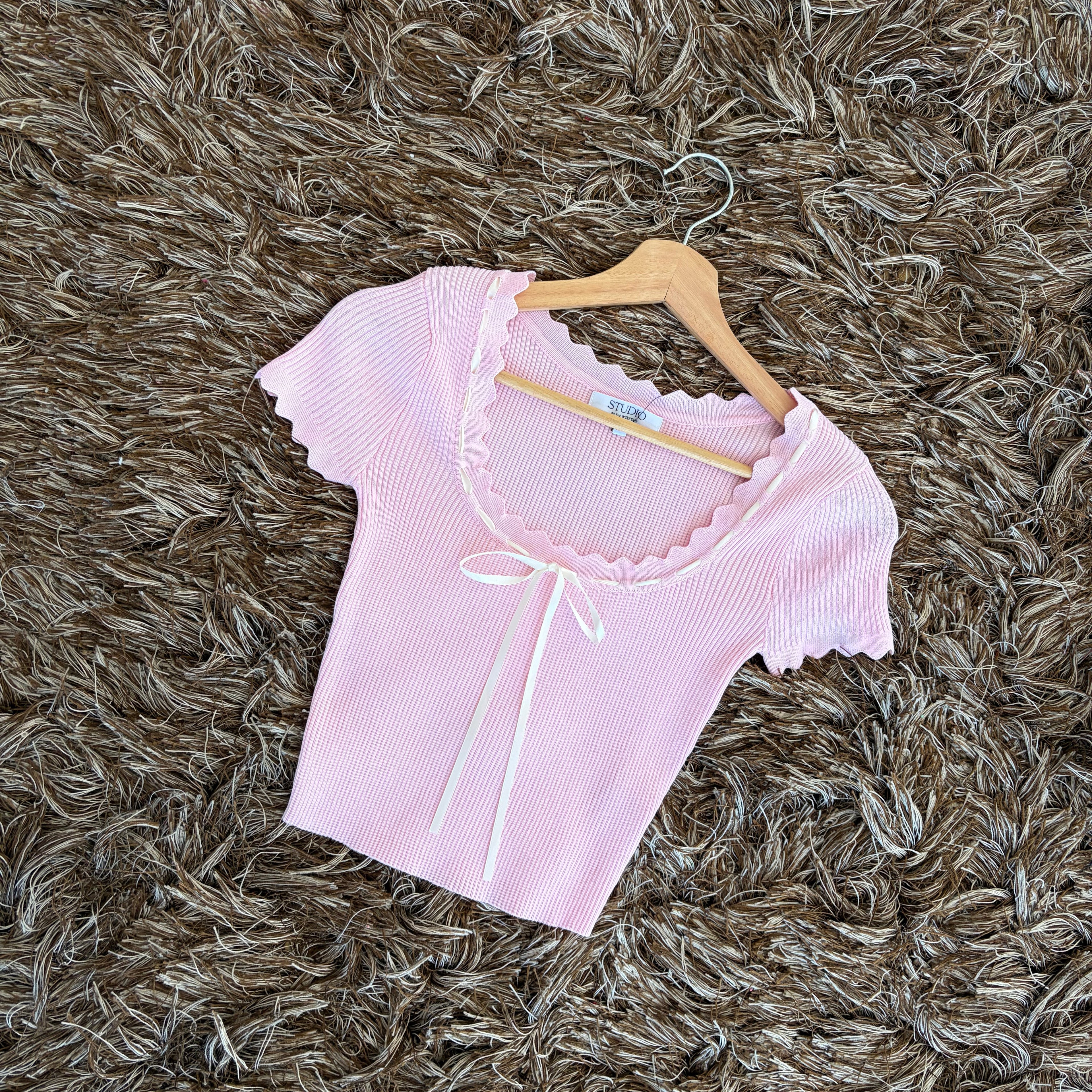 Blusa rosa moño listón