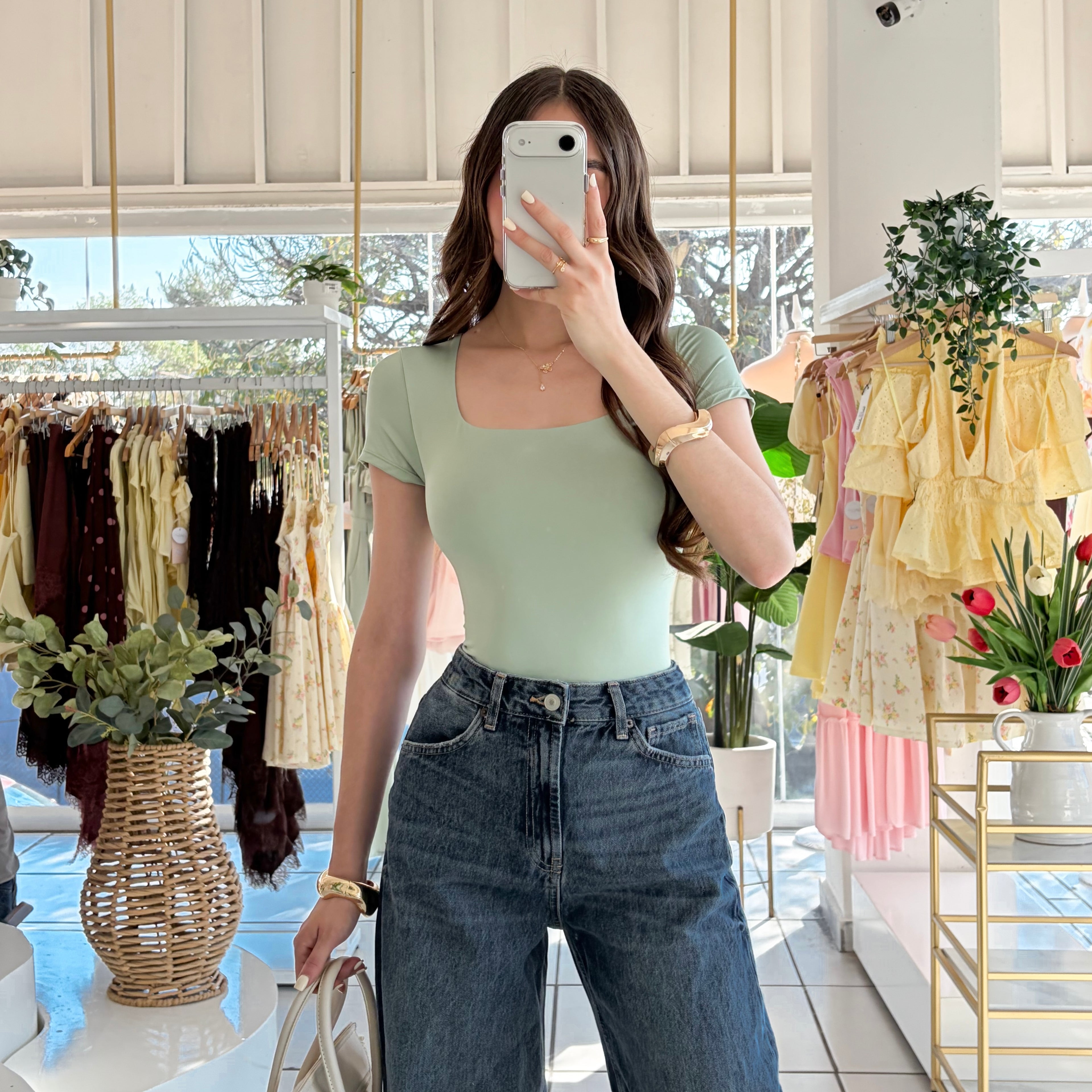 Pantiblusa manga escote cuadrado