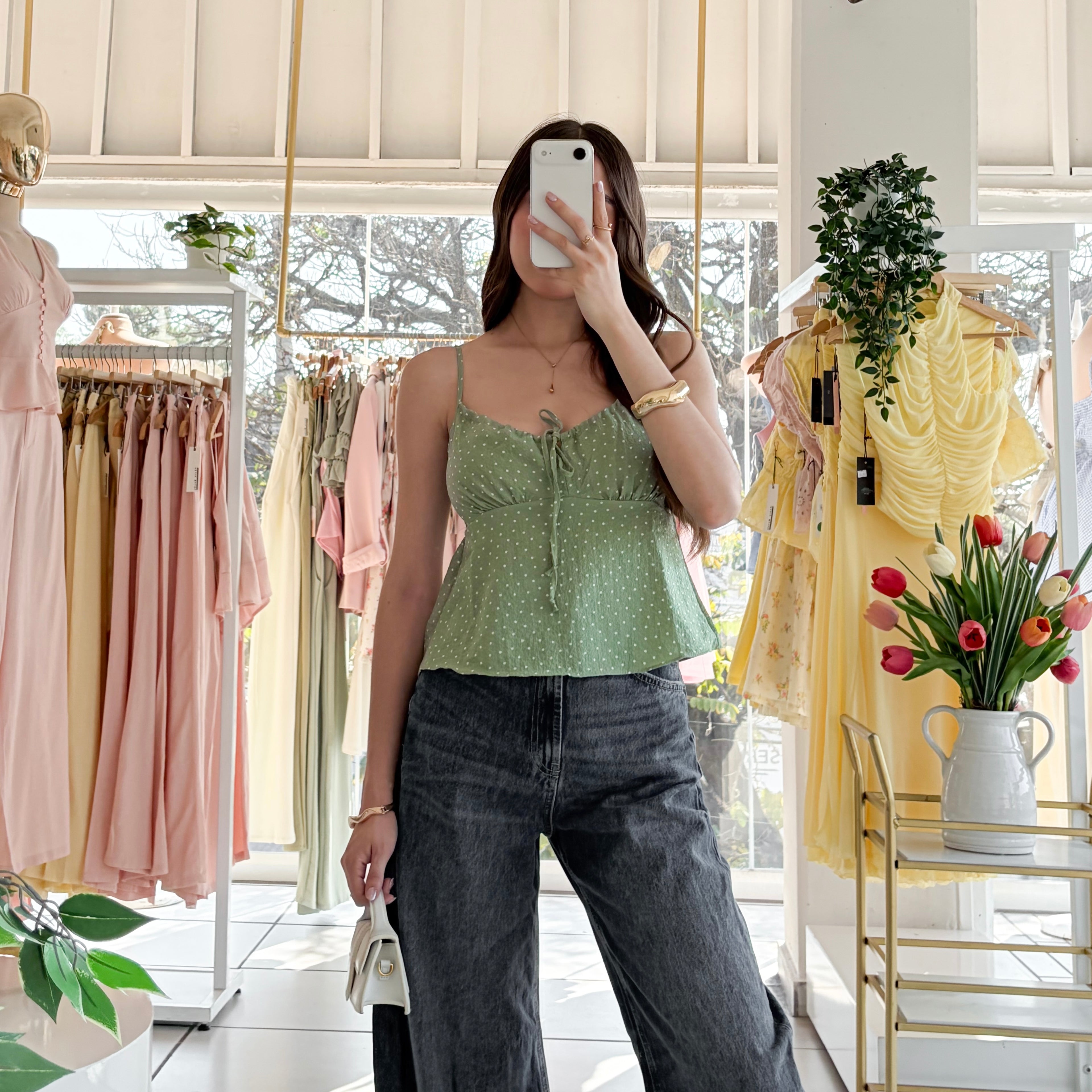 Blusa puntos moño