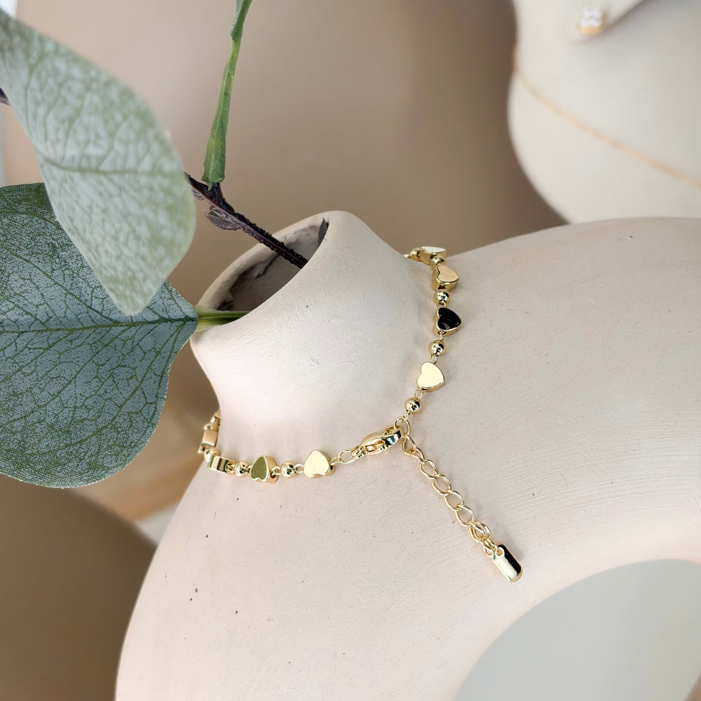 Pulsera corazón ORO LAMINADO