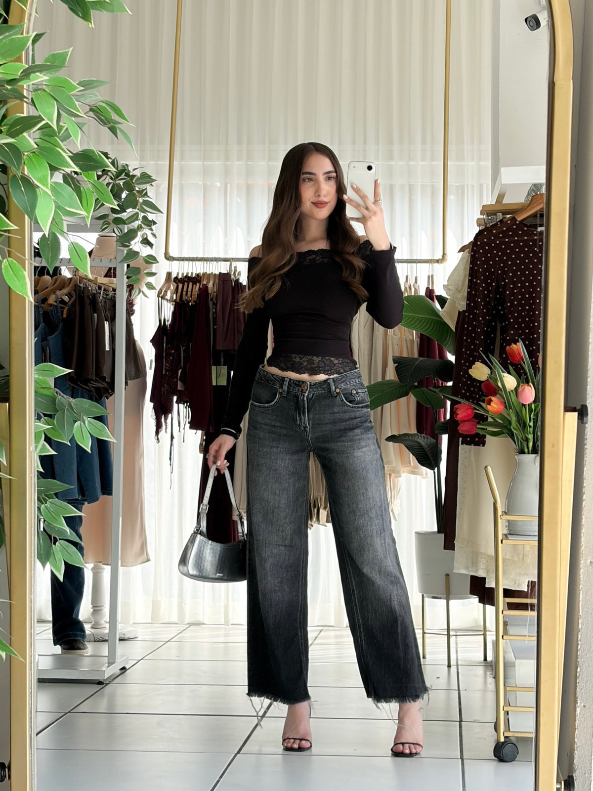 Blusa encaje corte recto