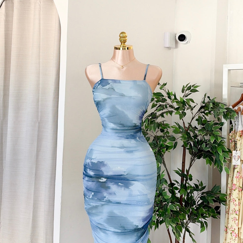 Vestido flor mesh largo