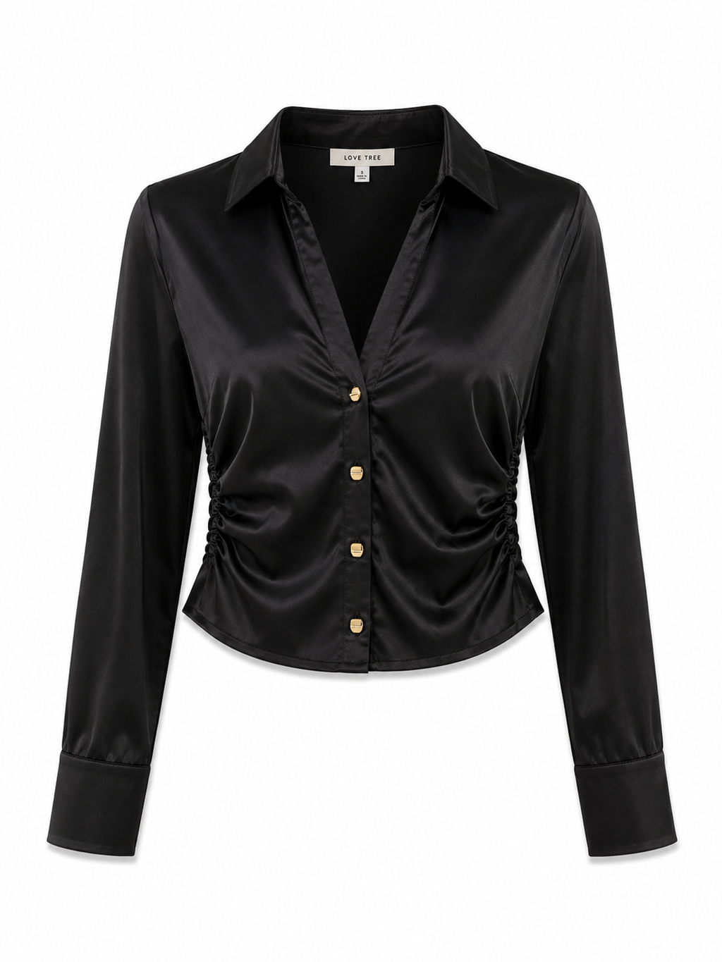 Blusa satén botones dorados