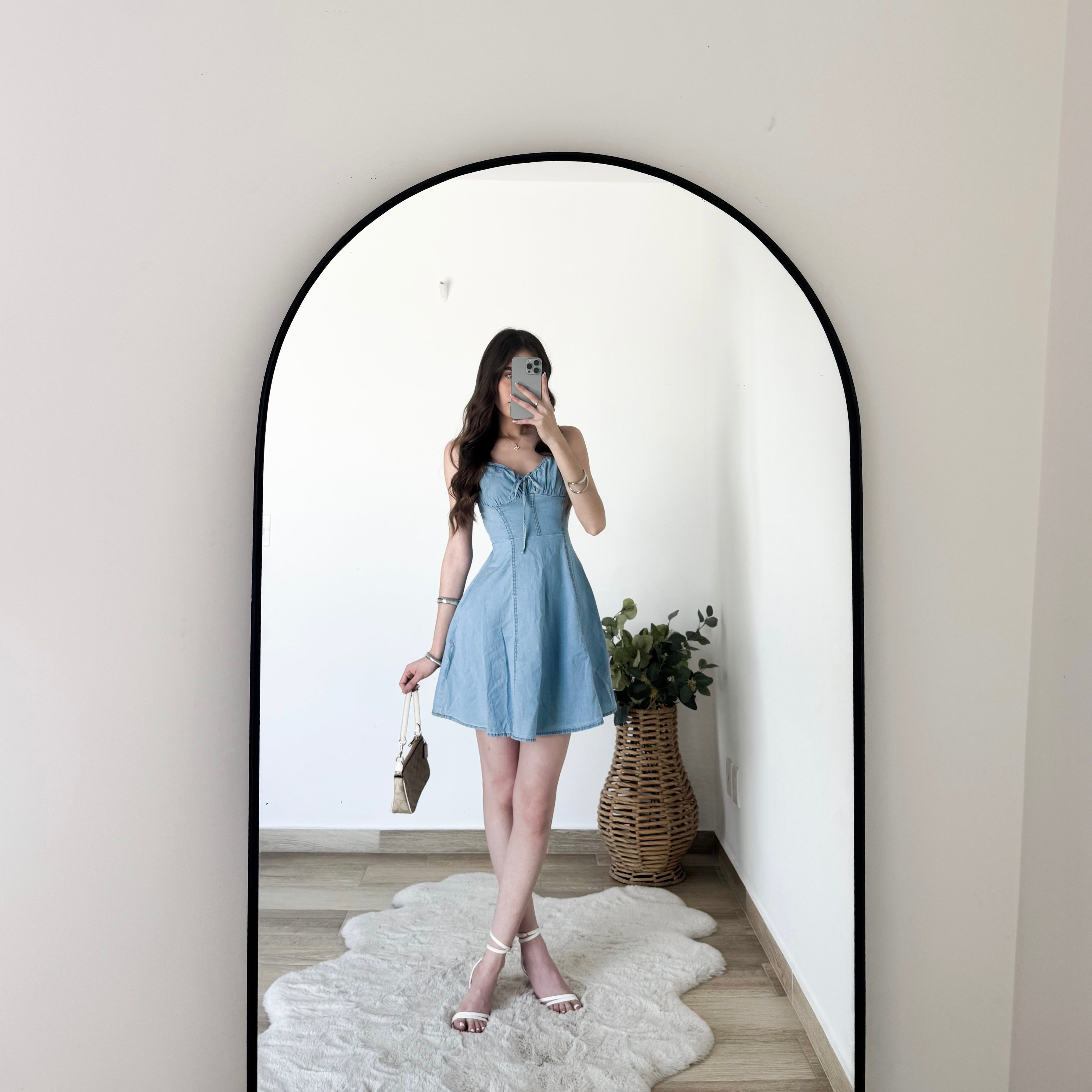 Vestido mezclilla moñito pecho