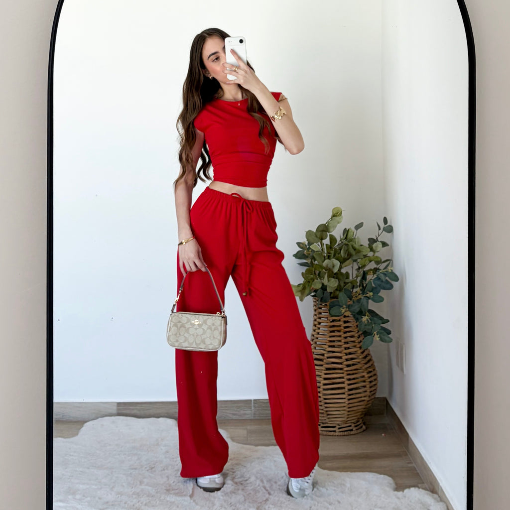 Set blusa corrugada