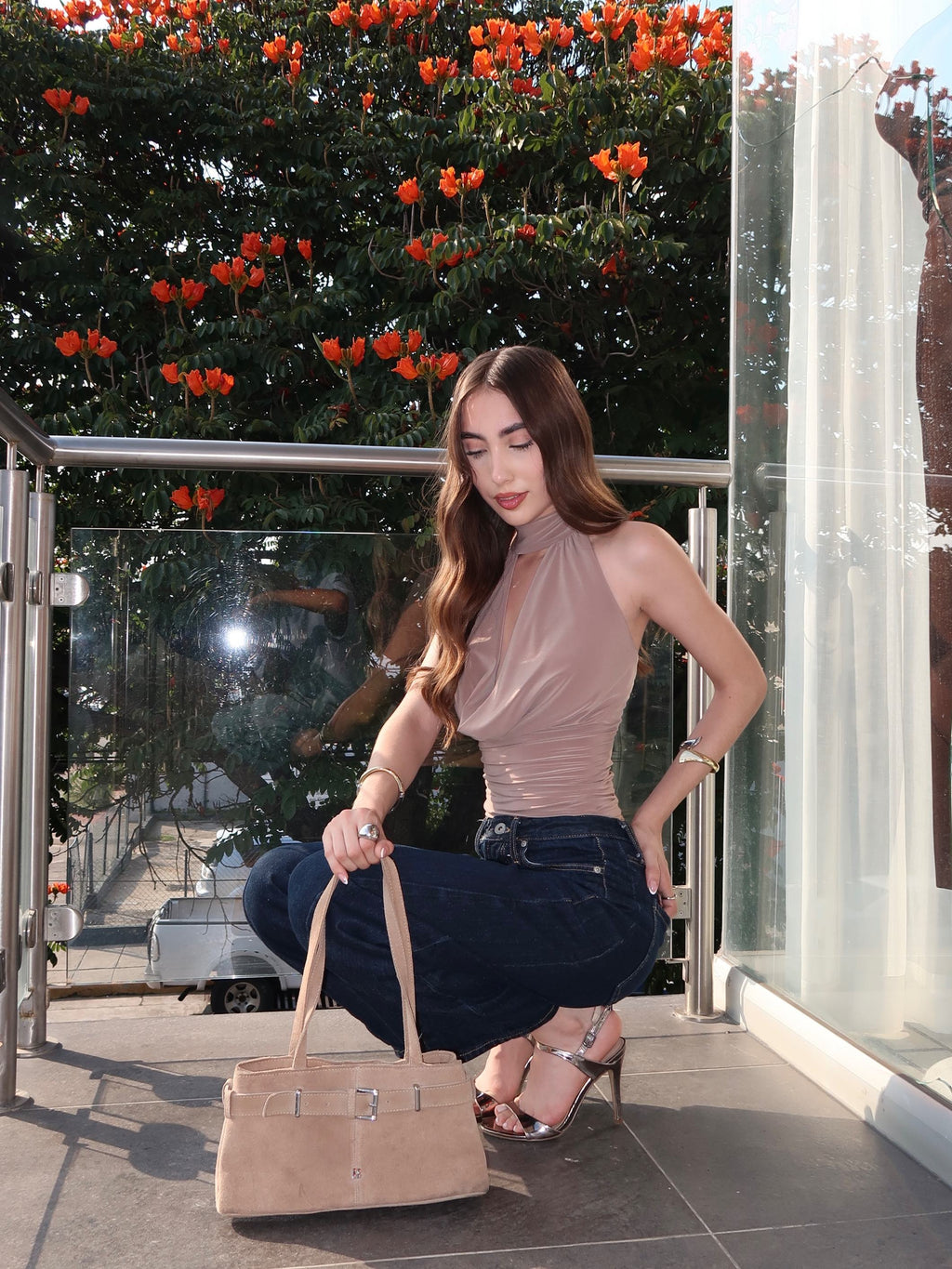 Blusa Halter pecho holgado