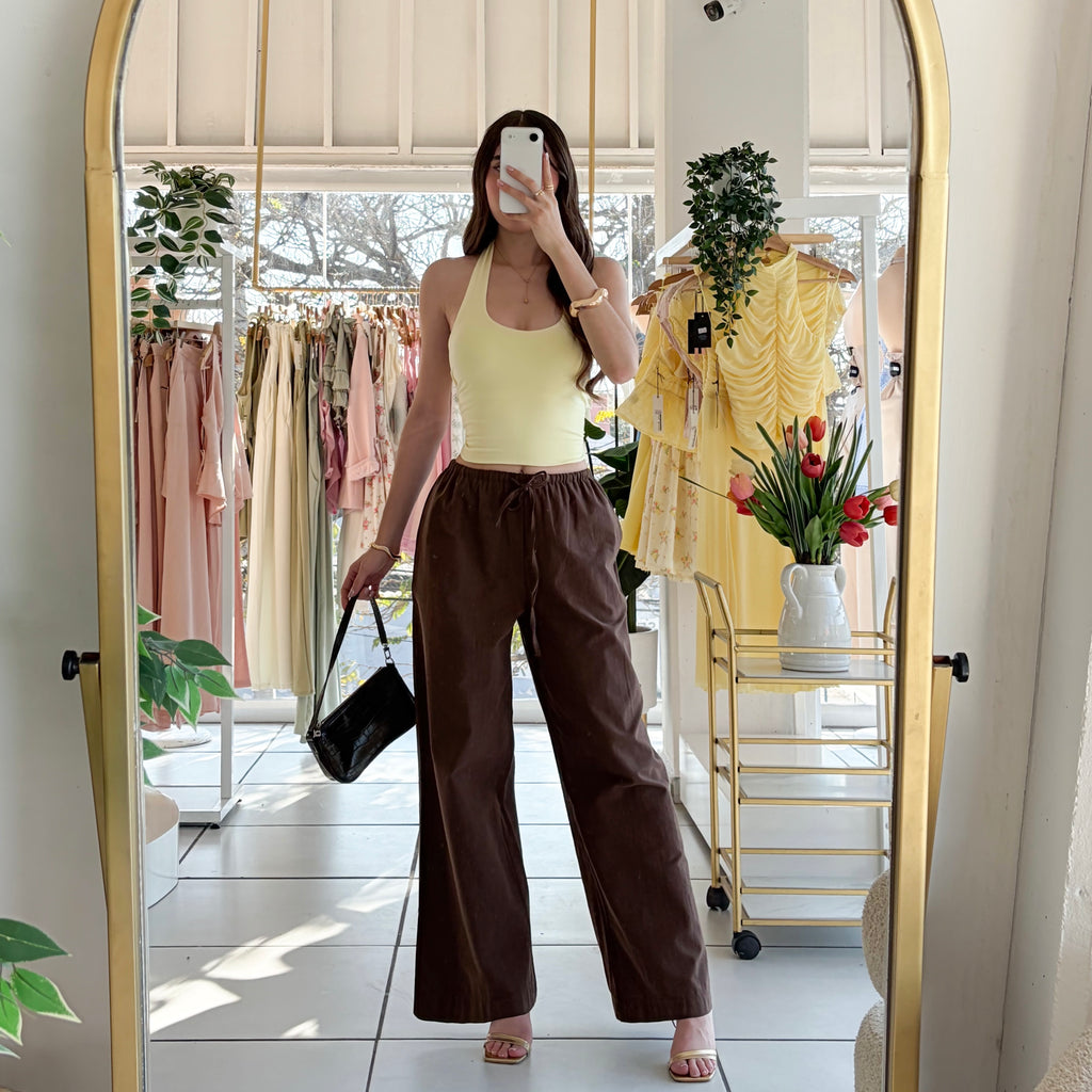 Pantalón tipo lino lazo