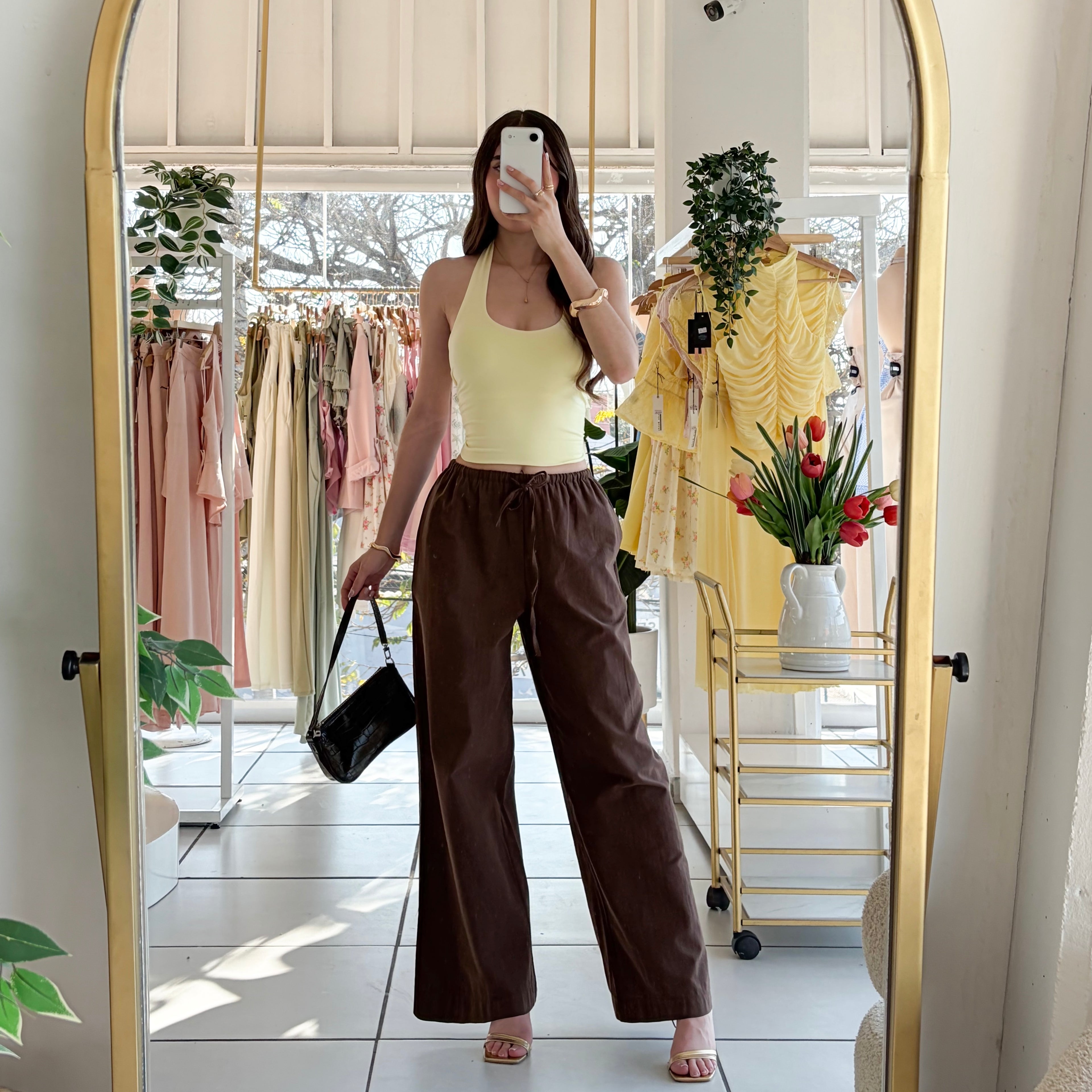 Pantalón tipo lino lazo