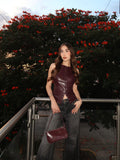 Blusa botones vinipiel