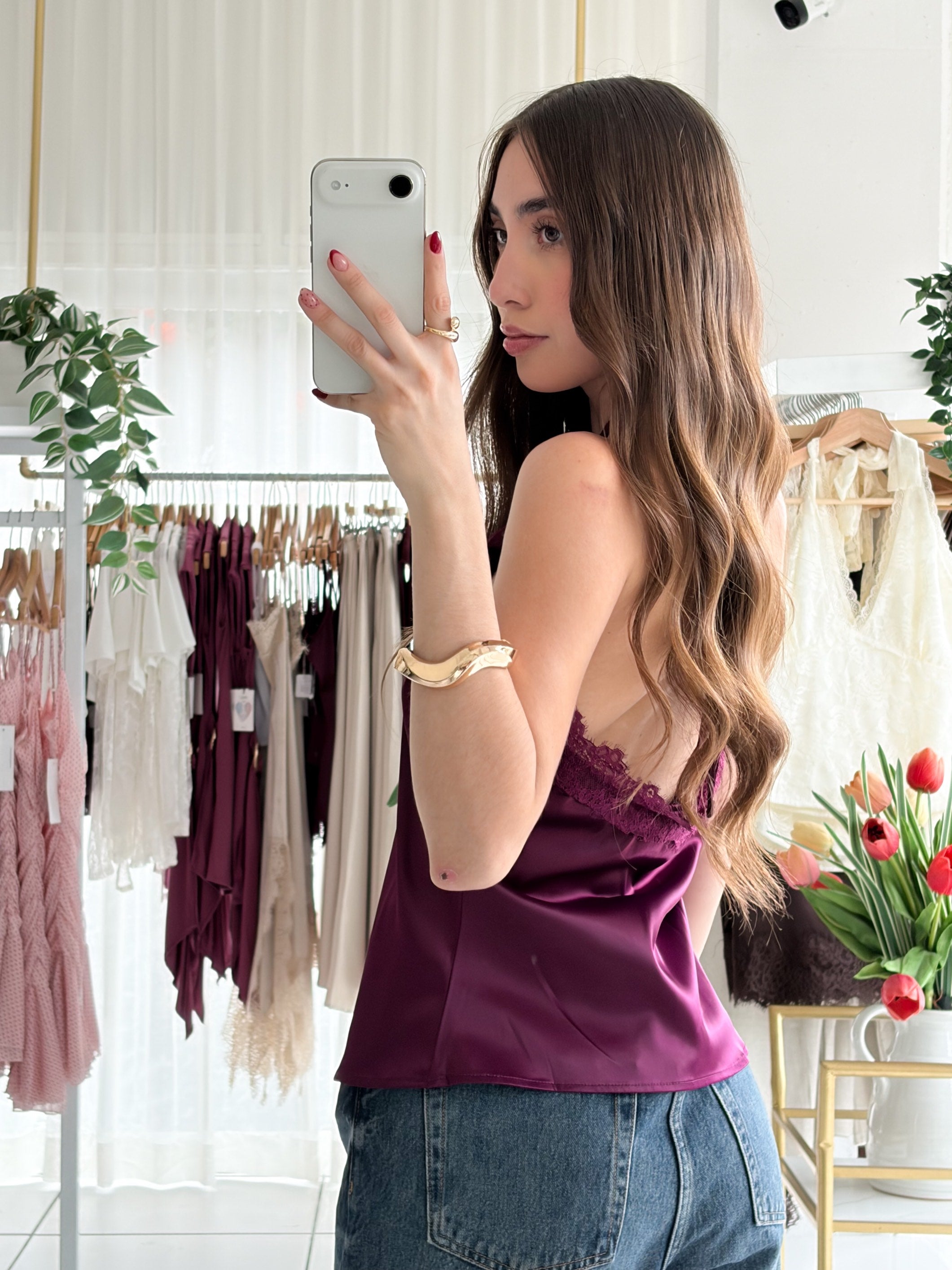Blusa satén amarre