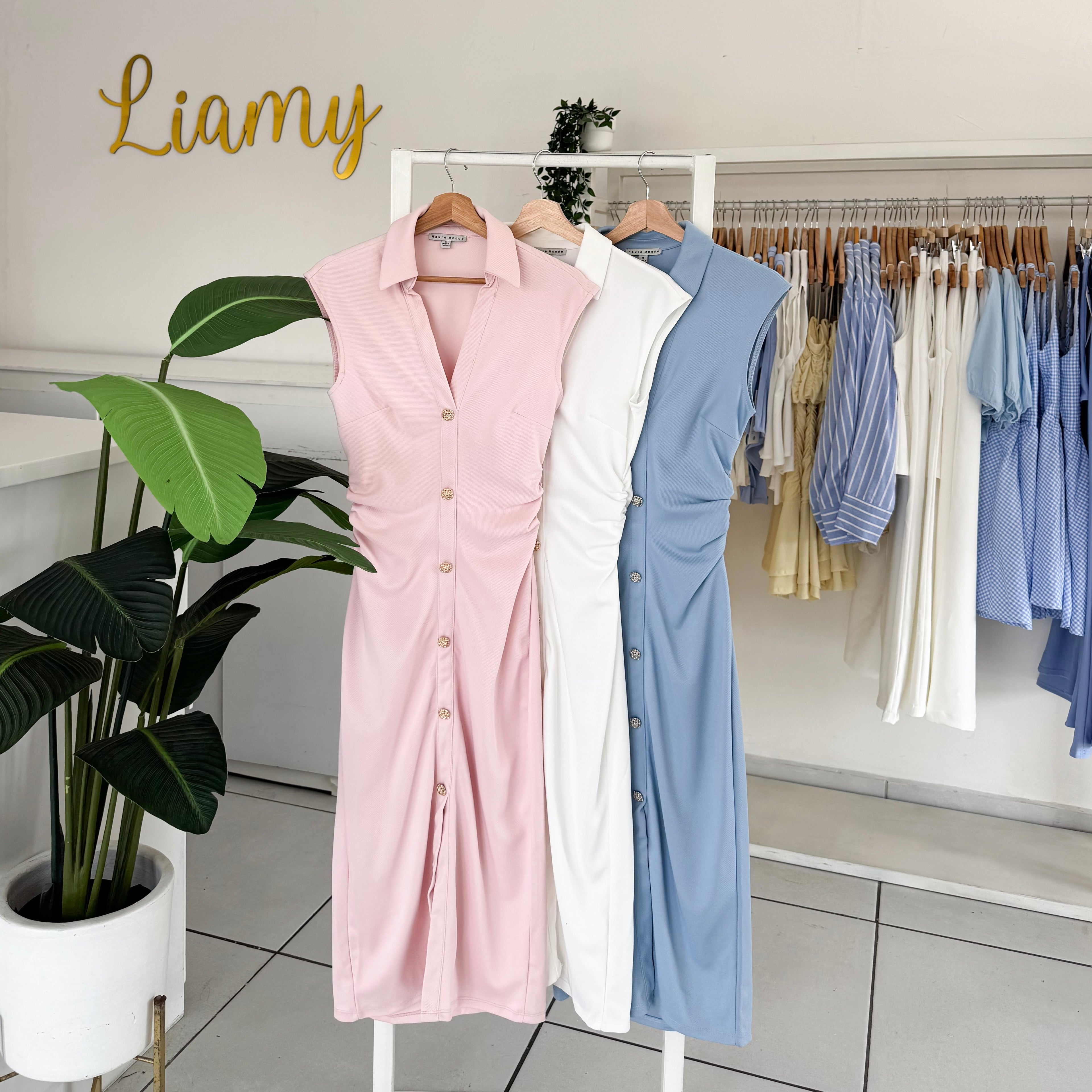 Vestido largo botones