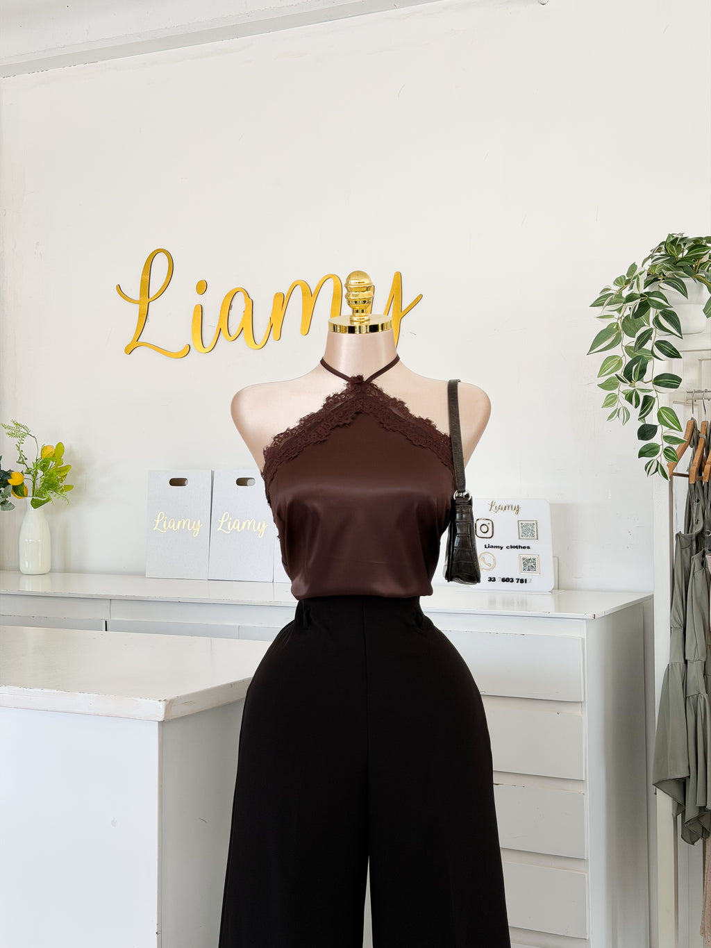 Blusa satén amarre