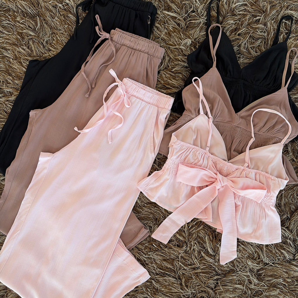 Set lino blusa holgada