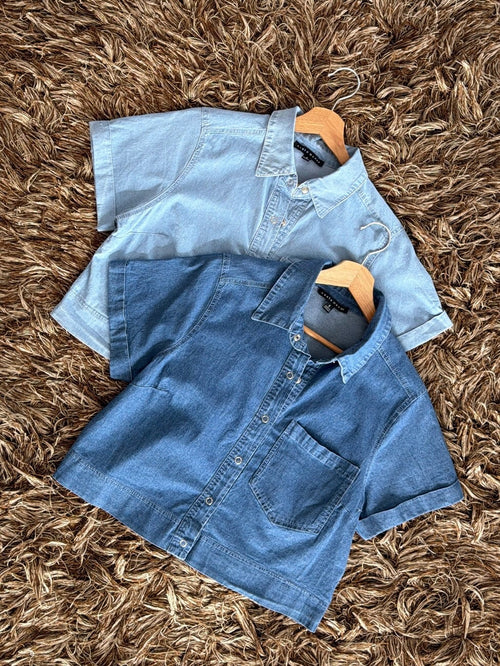Blusa denim botones