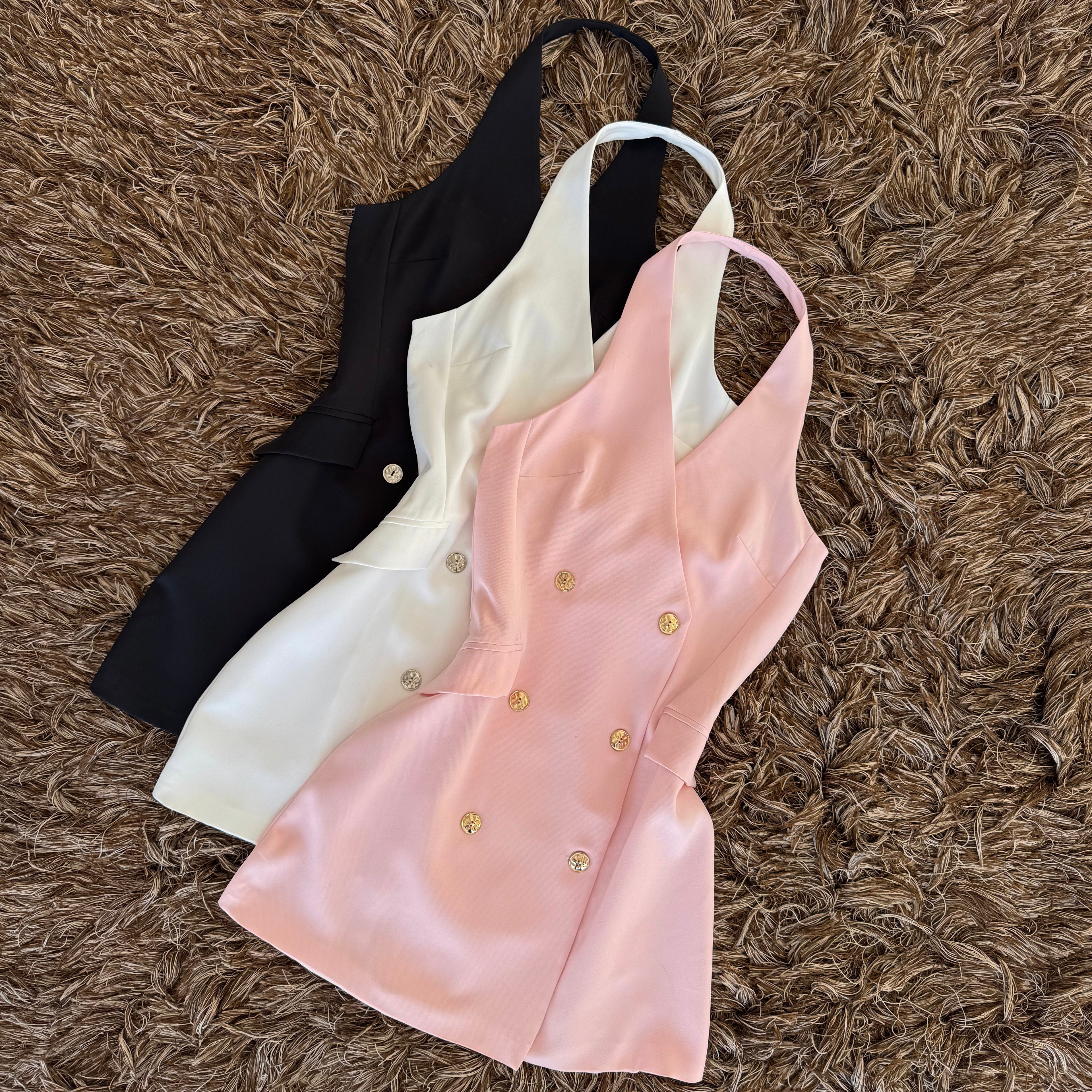 Vestido botones halter