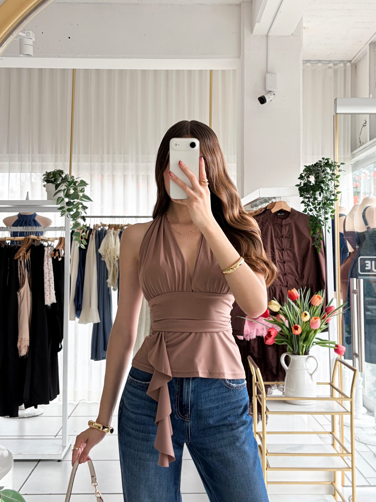 Blusa Halter tira