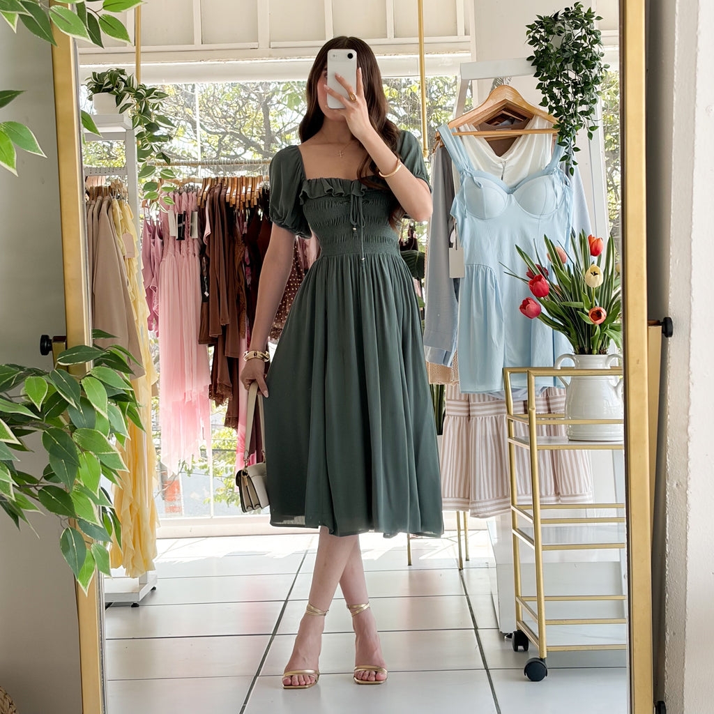 Vestido resorte pecho largo