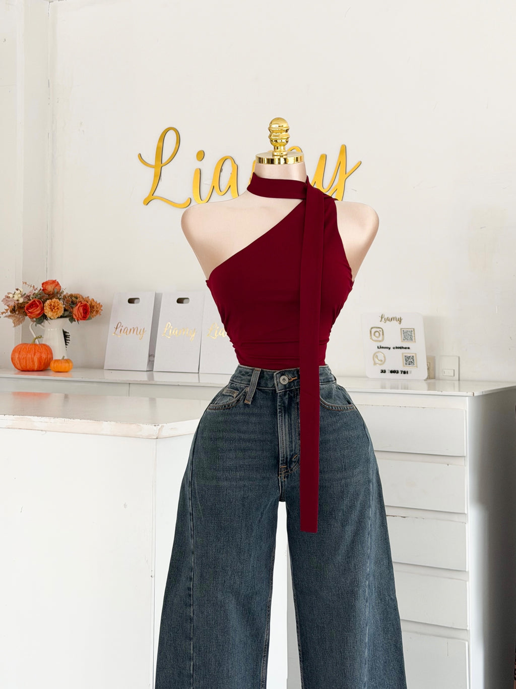 Blusa tira cuello