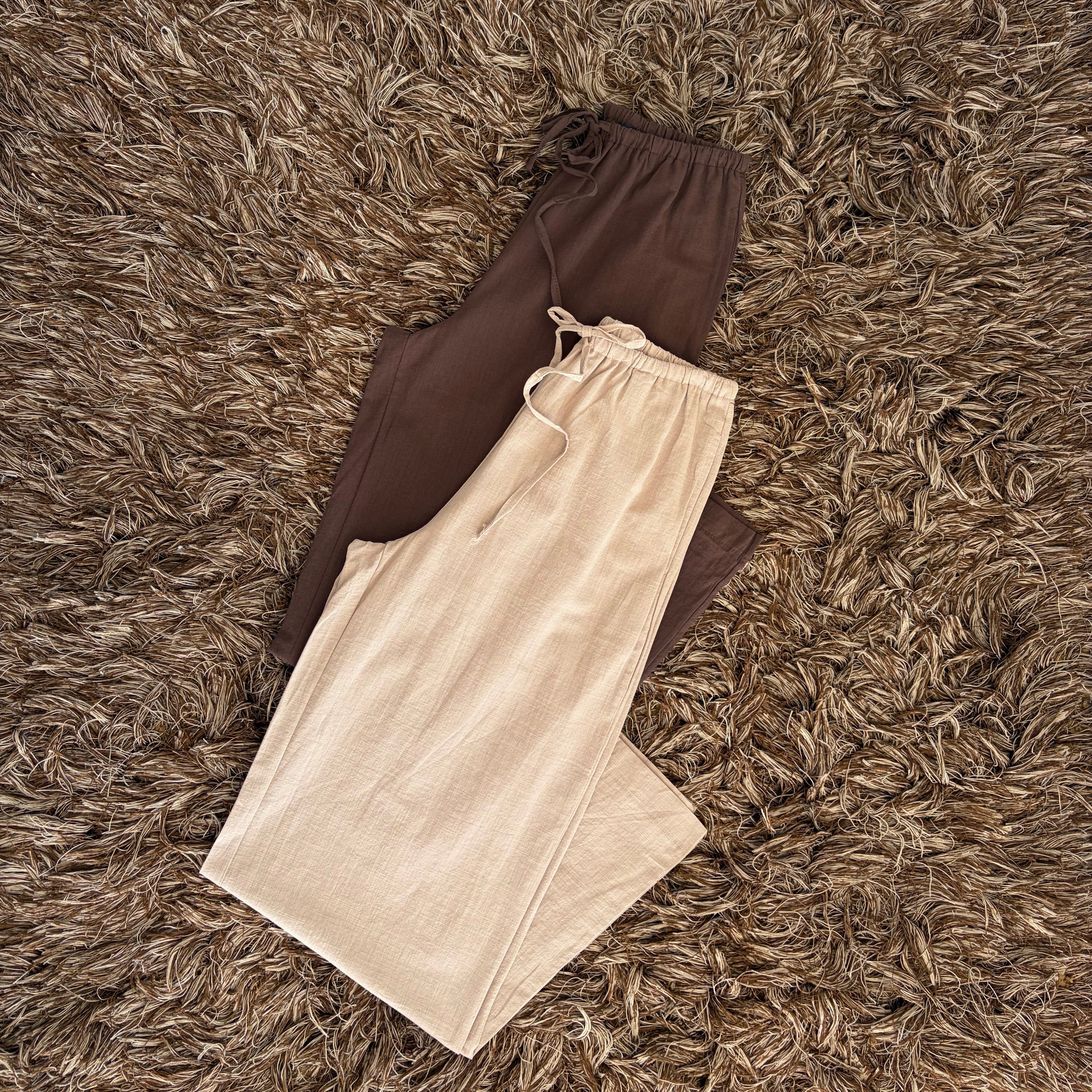 Pantalón tipo lino lazo