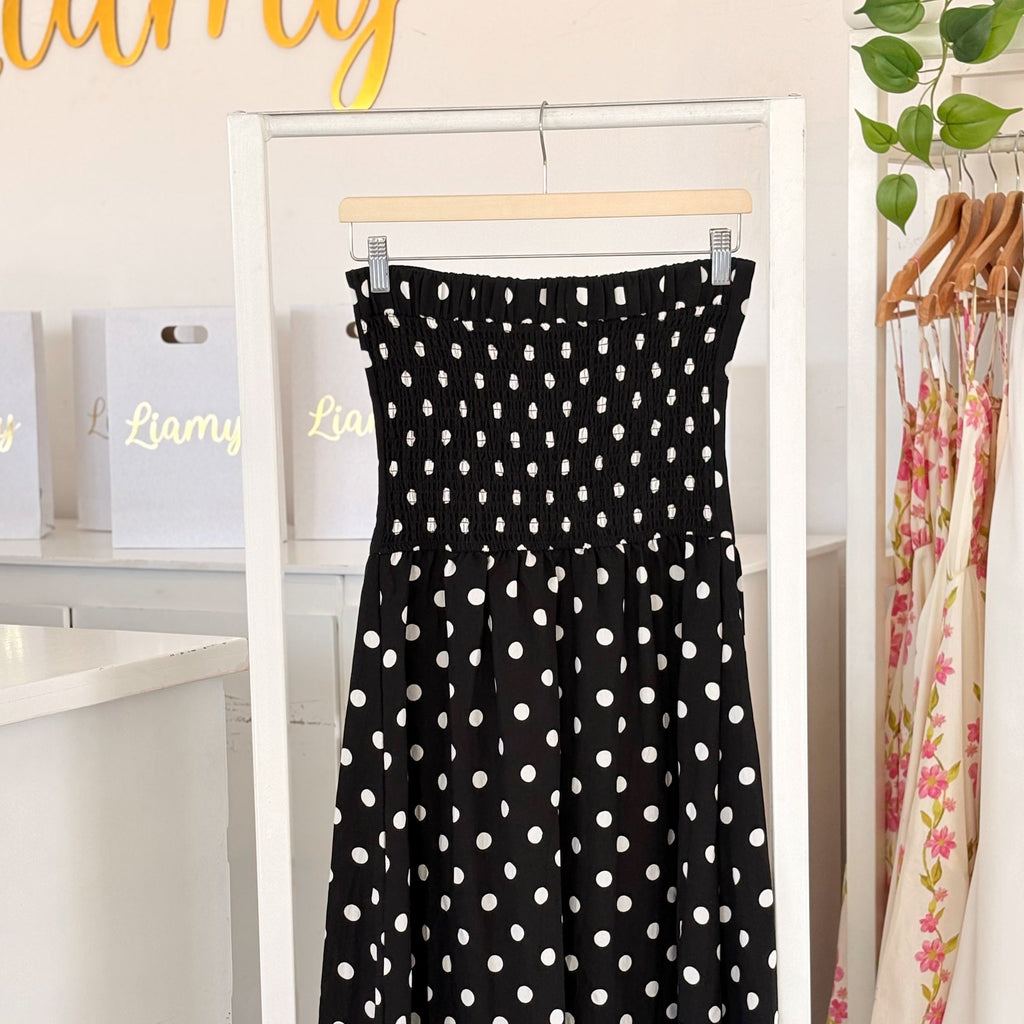 Vestido puntos straple