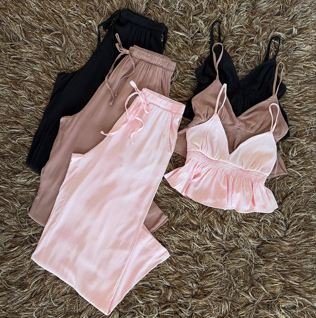 Set lino blusa holgada