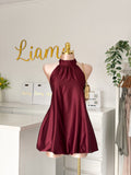 Vestido satén globo
