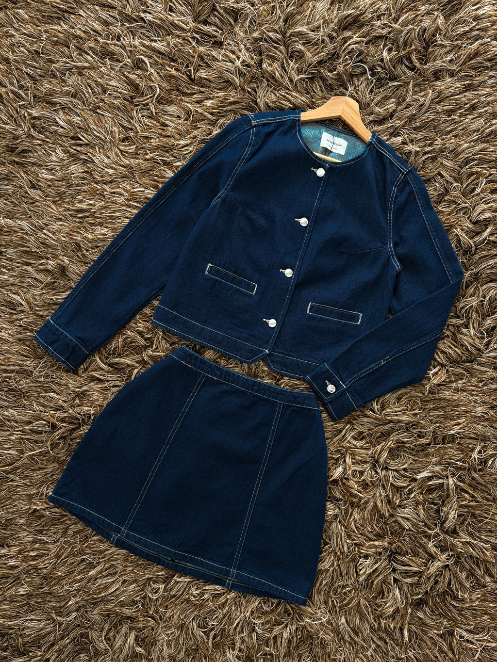 Set denim blazer