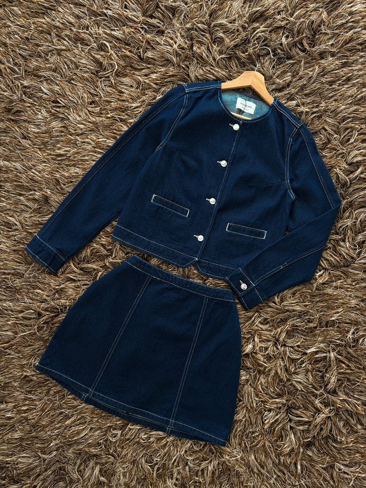 Set denim blazer