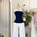 Blusa mezclilla fondo blanco