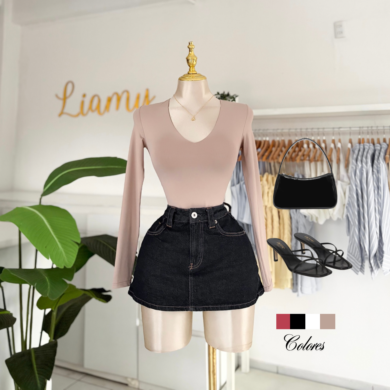 Pantiblusa manga larga “V”