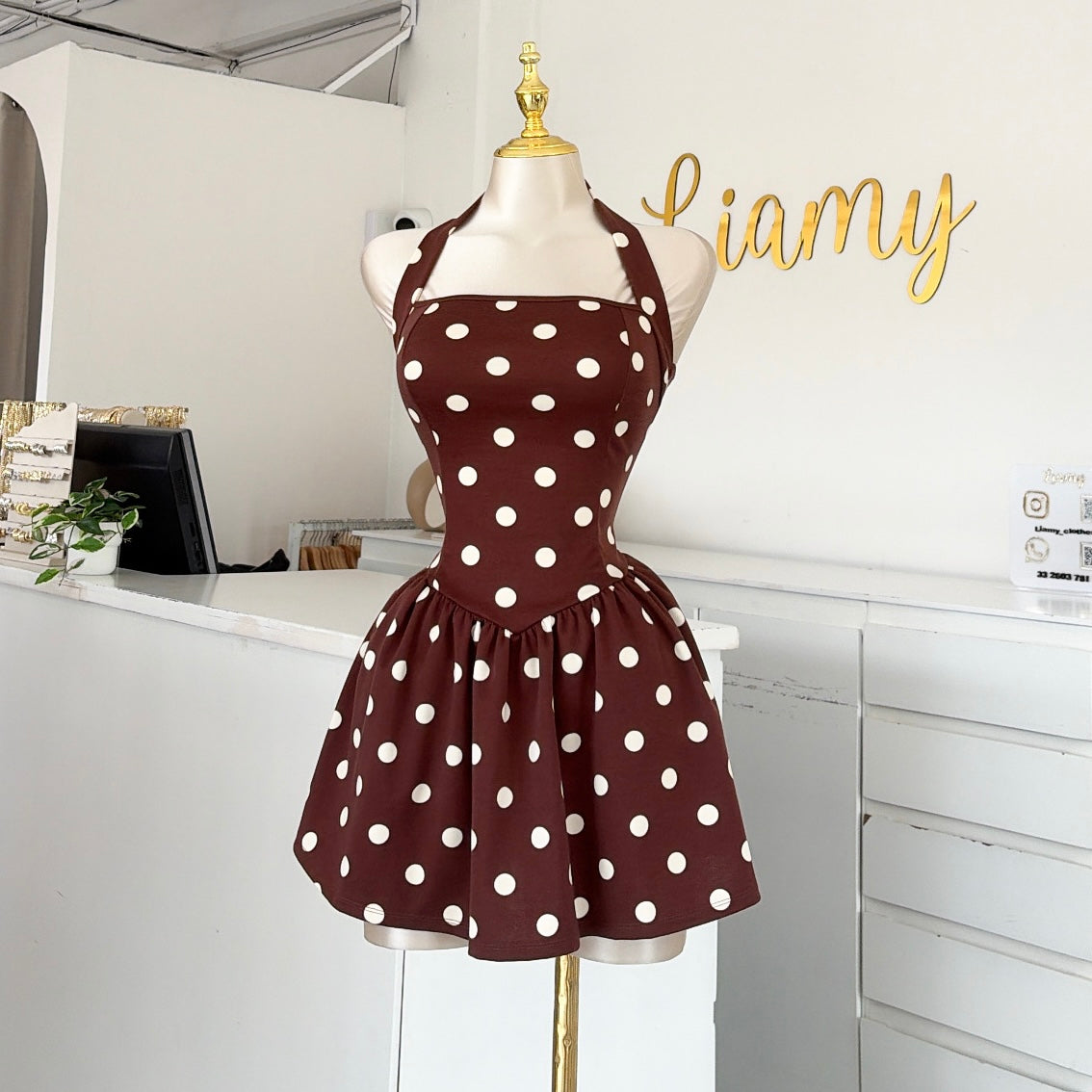 Vestido Halter puntos