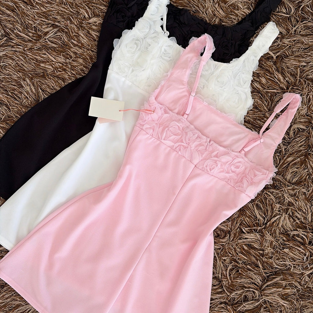 Vestido flores pecho mesh