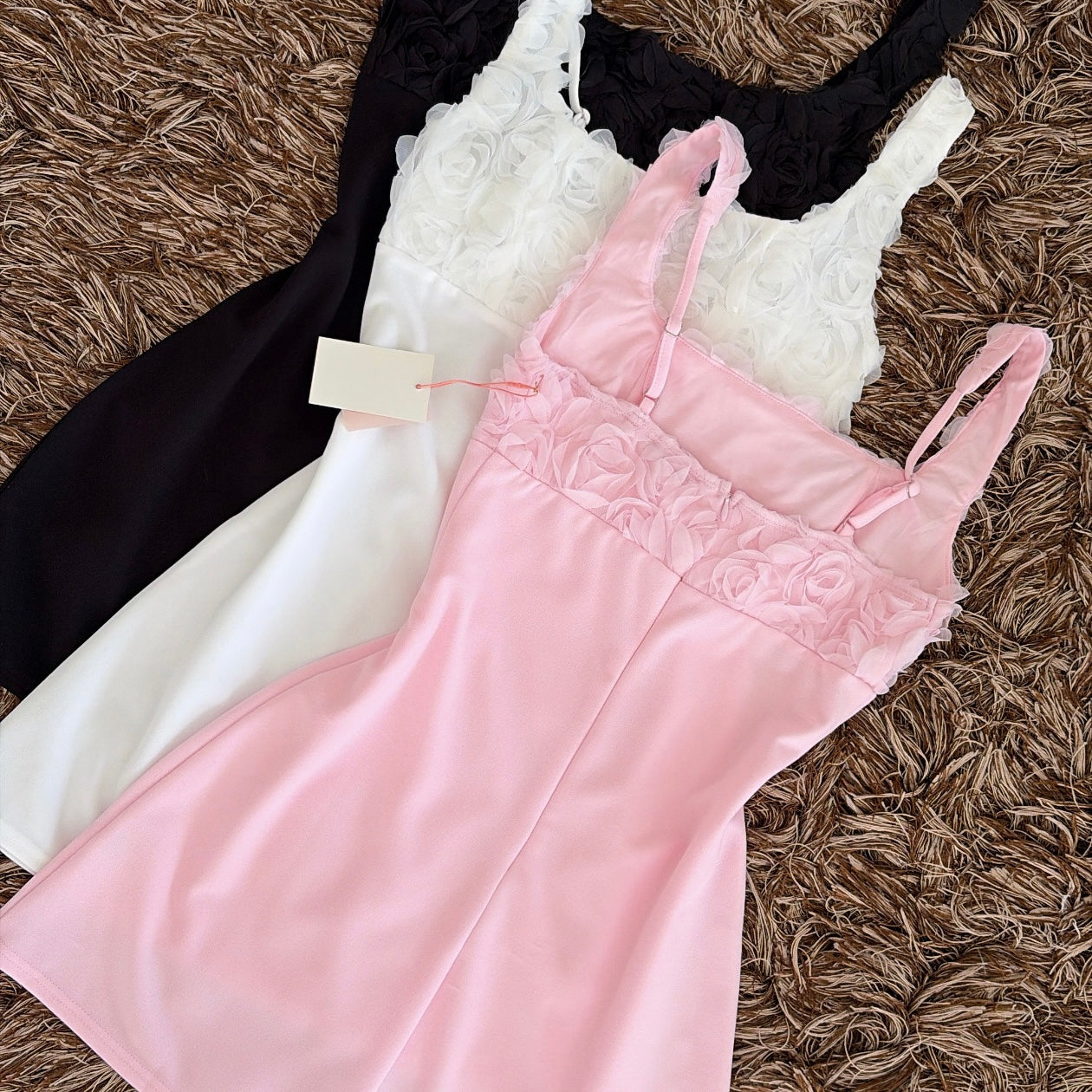 Vestido flores pecho mesh