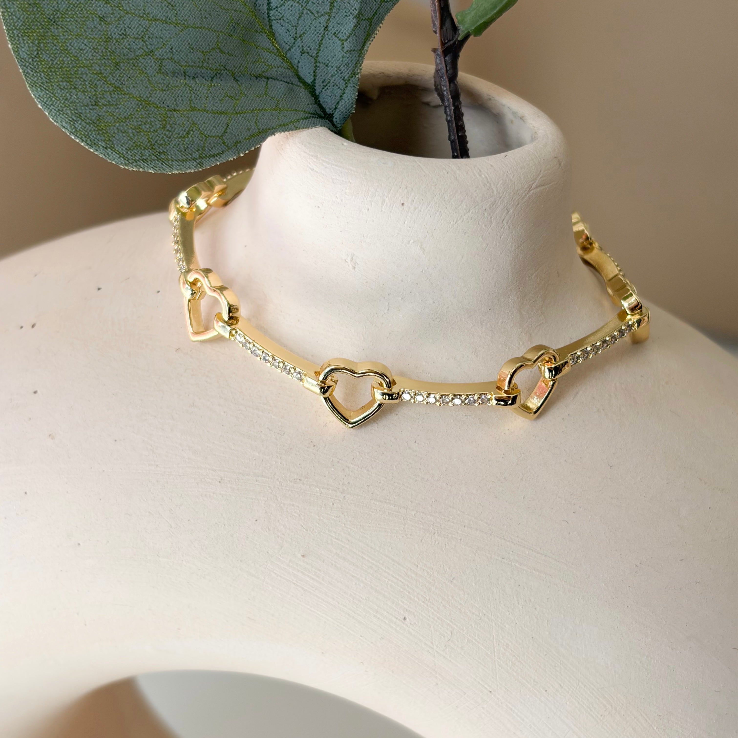 Pulsera corazón ORO LAMINADO