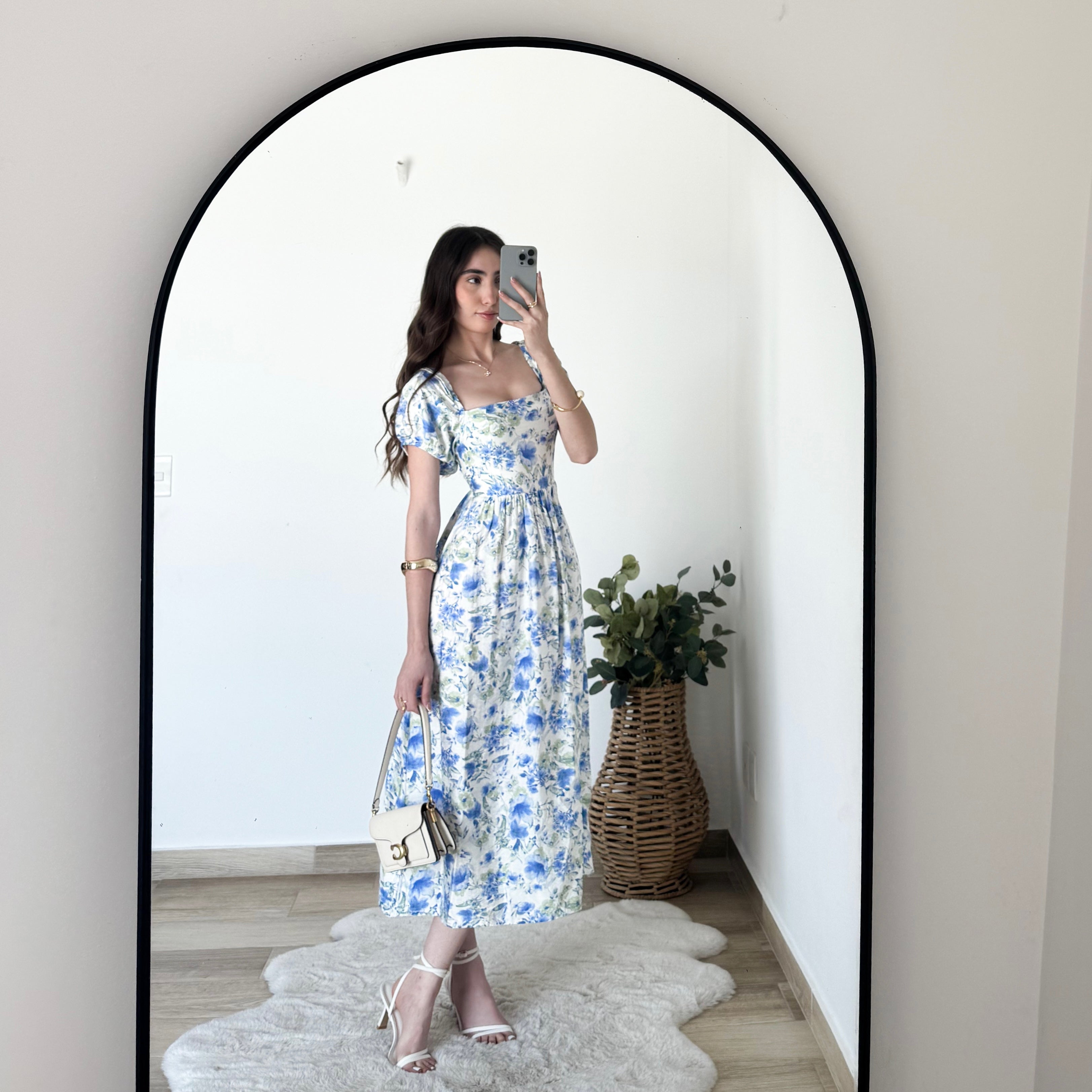 Vestido flores espalda lazo