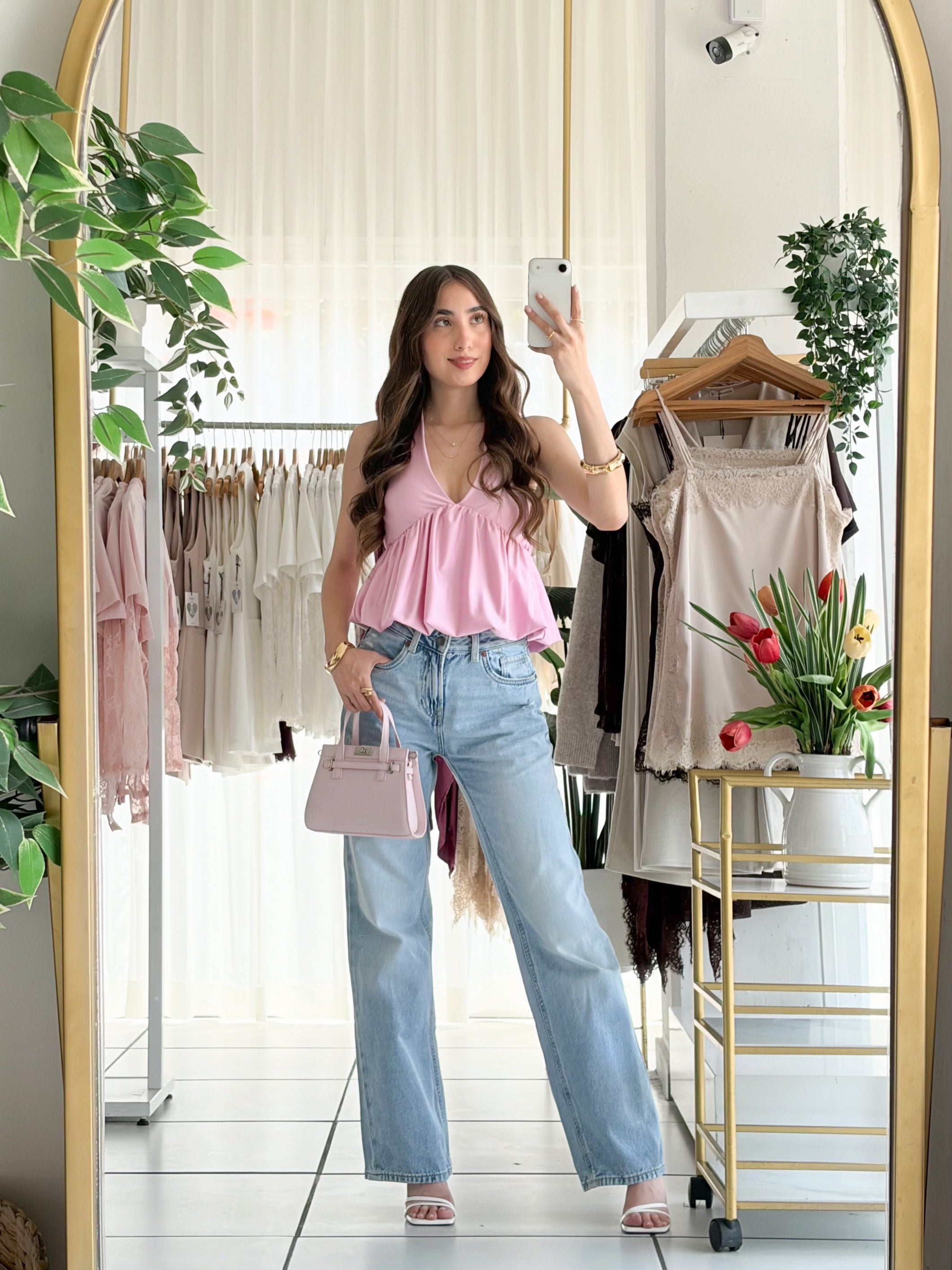 Blusa satin globo