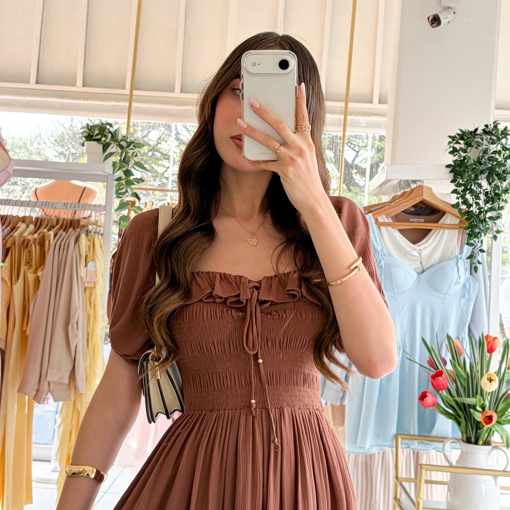 Vestido resorte pecho largo