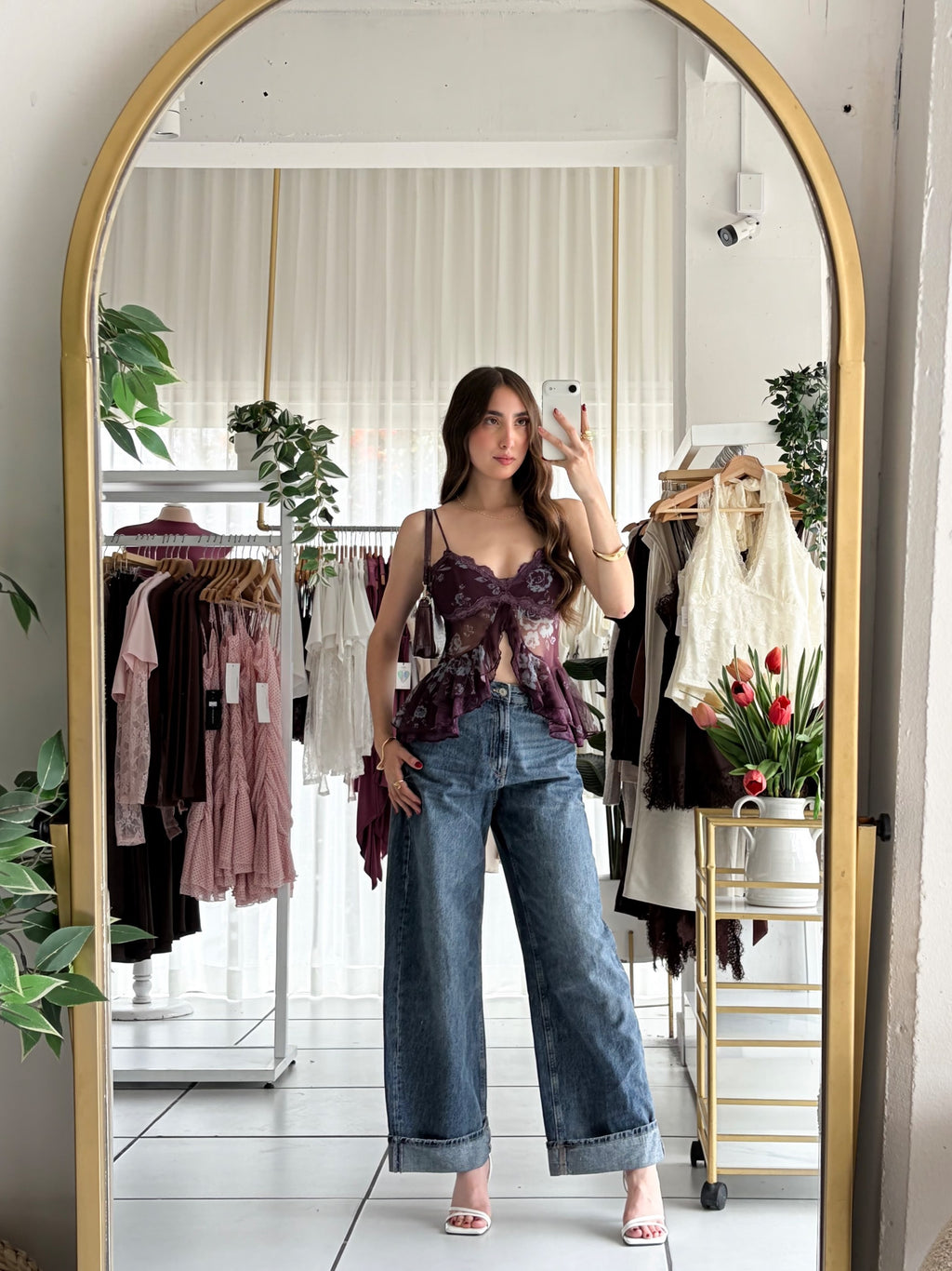 Blusa vuelo encaje