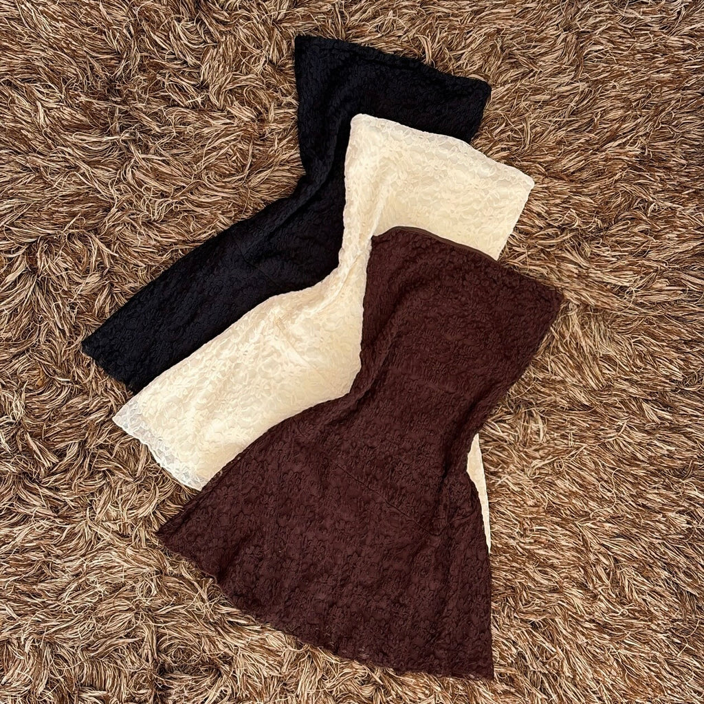 Vestido straple encaje