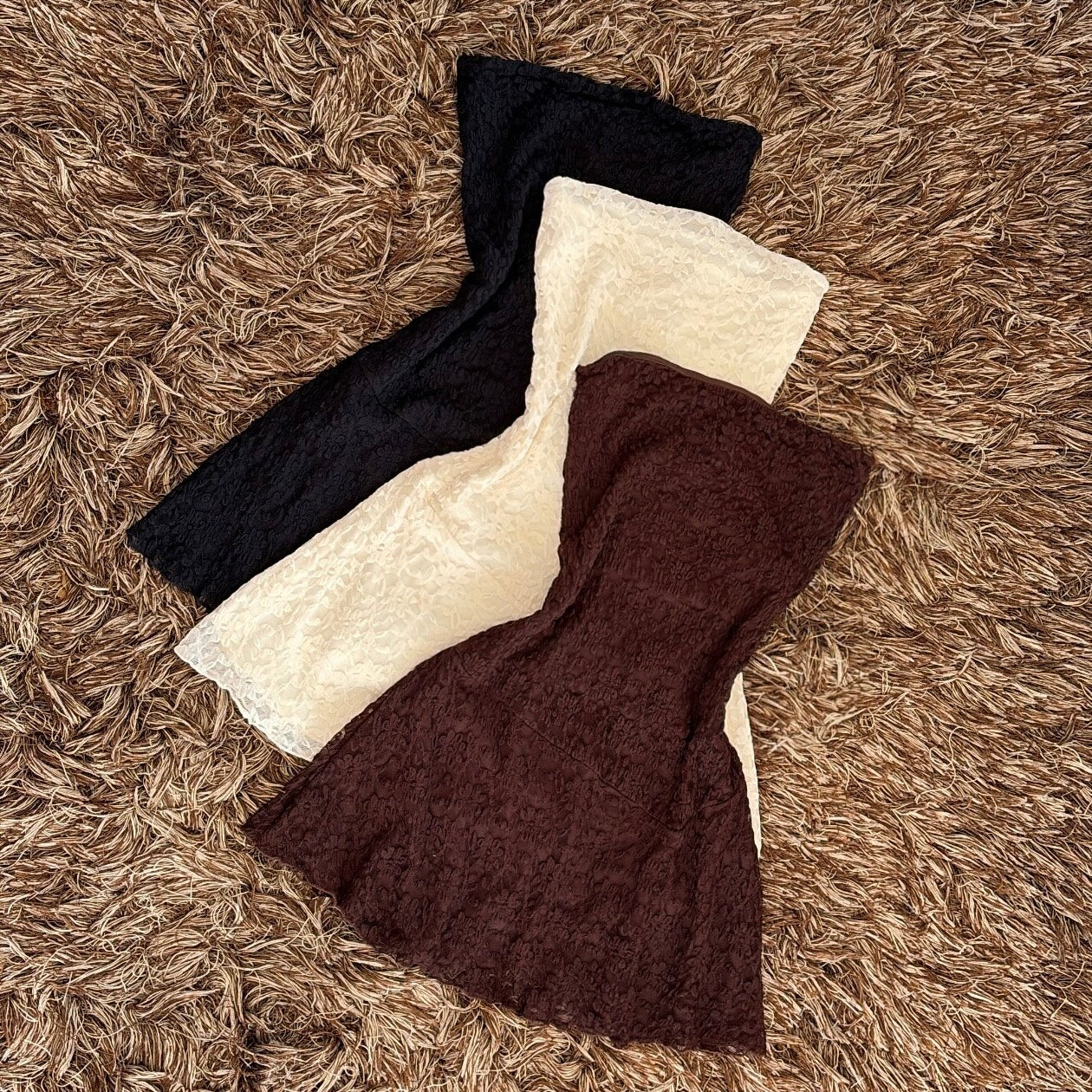 Vestido straple encaje