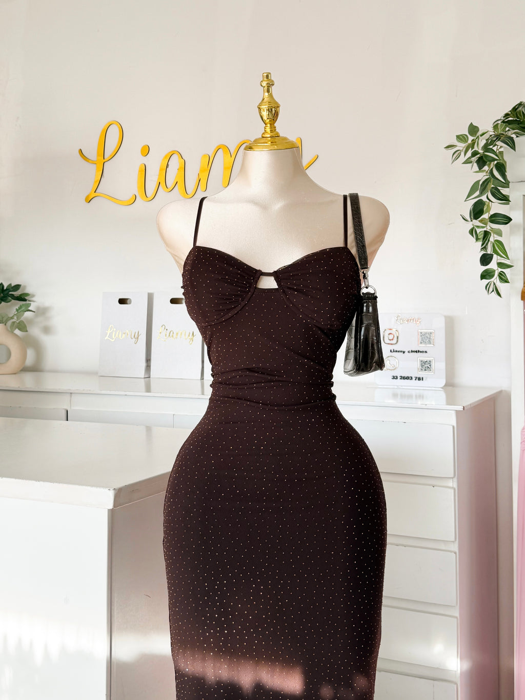 Vestido copas brillos