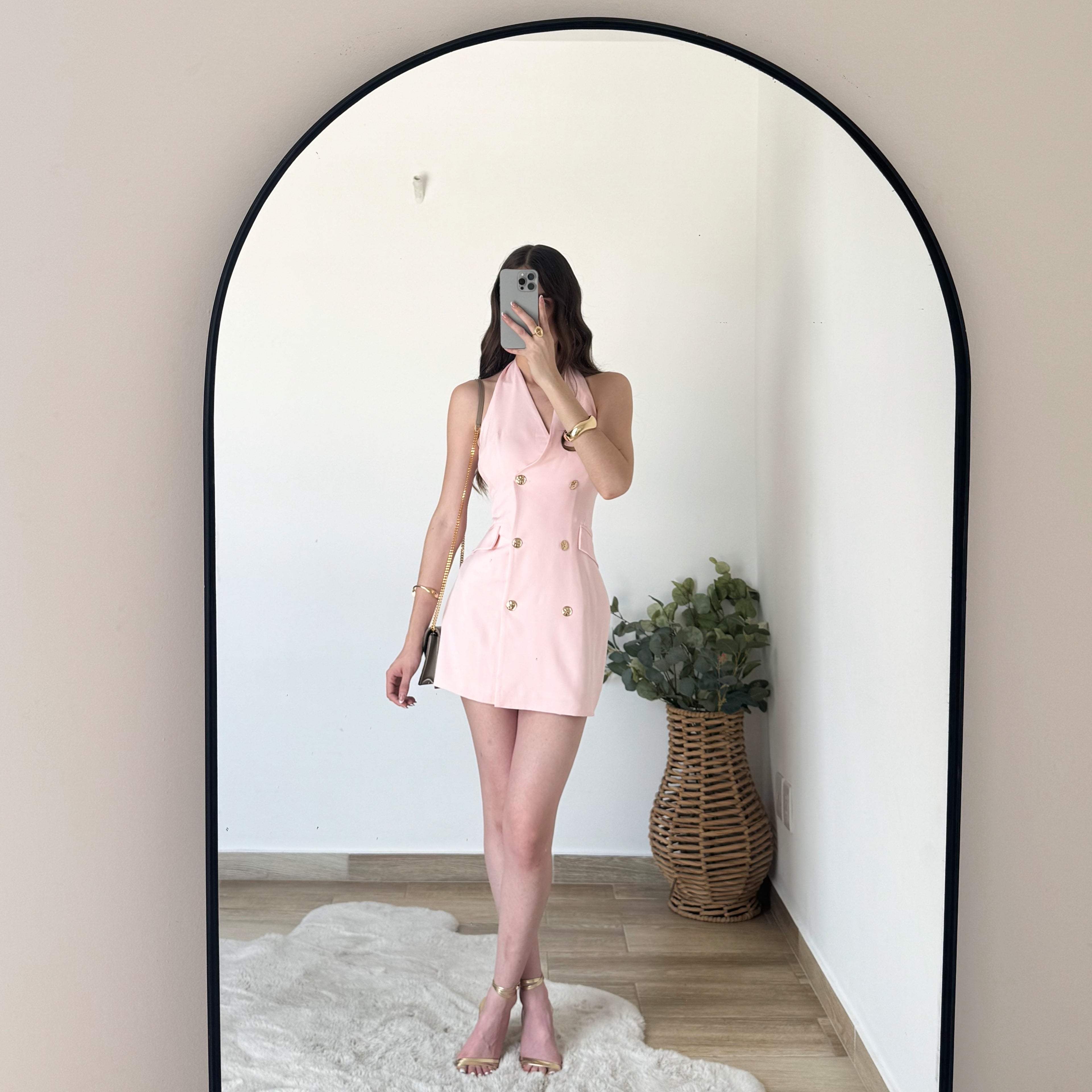 Vestido botones halter