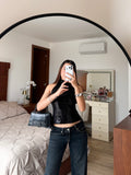 Blusa halter lentejuelas