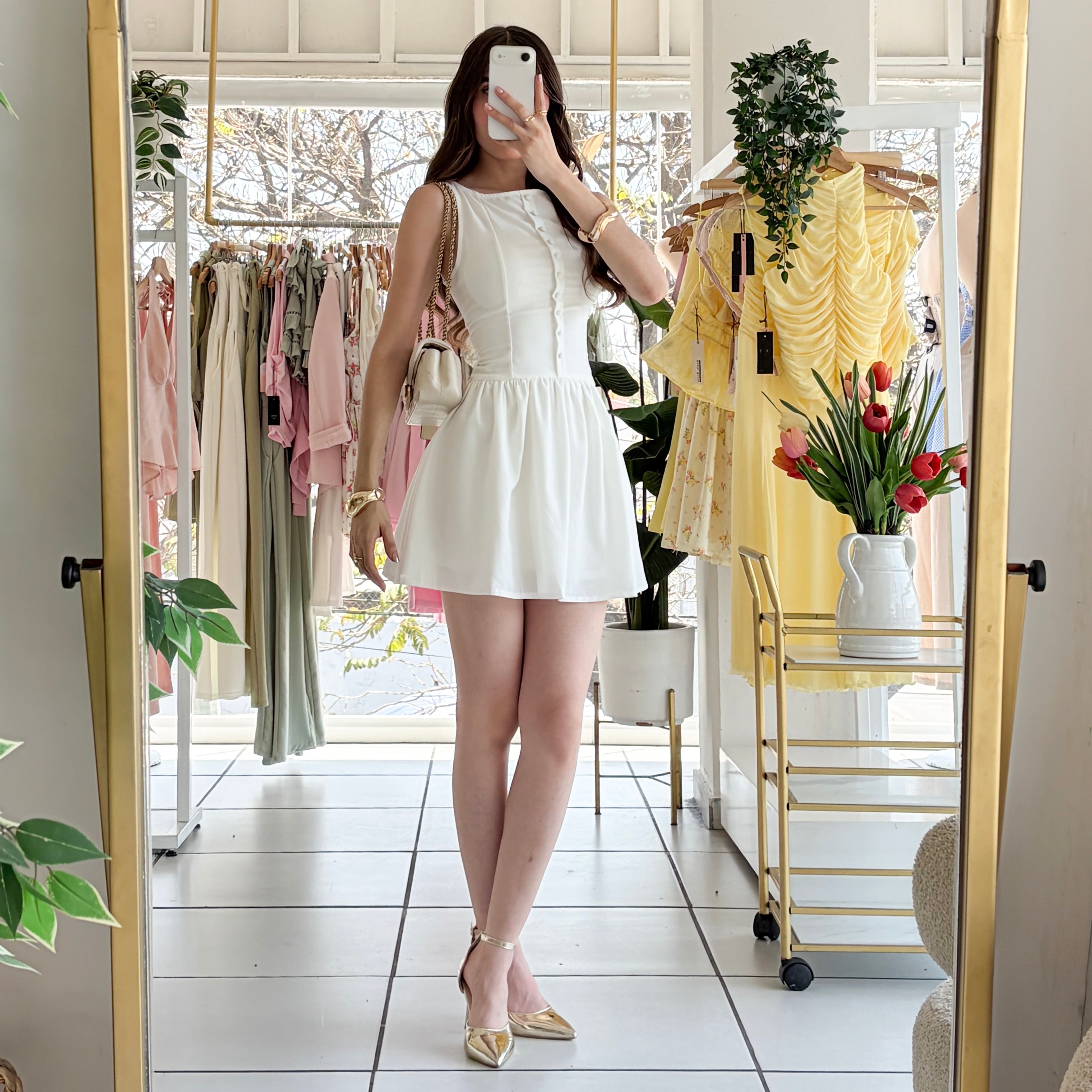 Vestido resaque botones lino