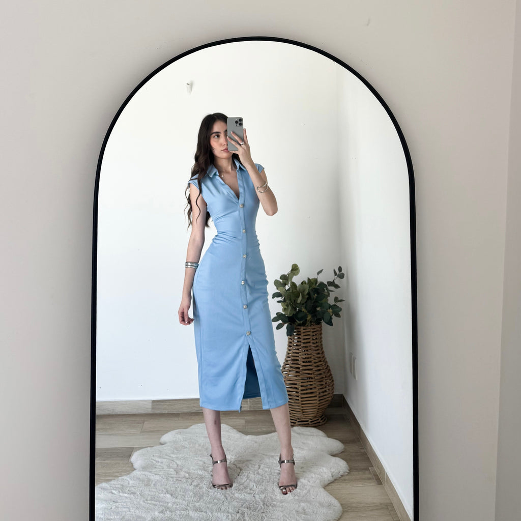 Vestido largo botones